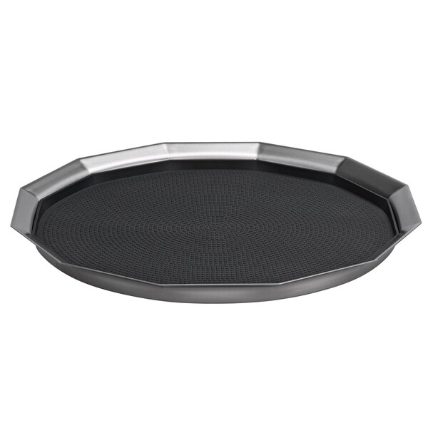 Paneled Tray with Removable Insert, 14"diameter, Stainless Steel, Brushed
